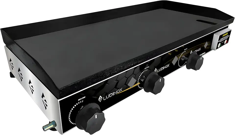 Chapa Para Lanche Hambúrguer Porções A Gás 70x30 c/Bifeteira 5mm PROFISSIONAL