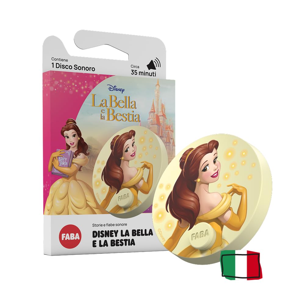 FABA Disco Sonoro Disney – La Bella e la Bestia - Storie e fiabe sonore per bambini e bambine 5-10 anni - Ascoltabile con il Raccontastorie e FABA+, gioco educativo versione italiana - 2