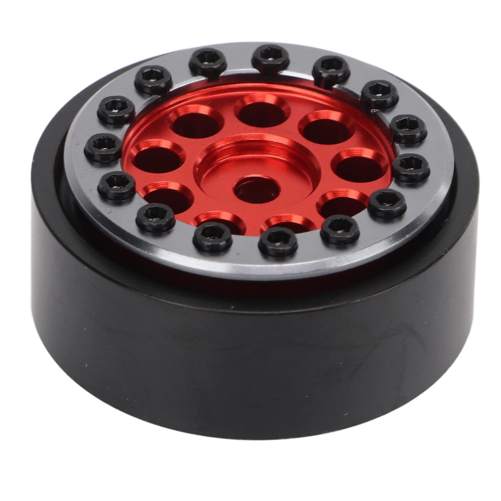 Set di 4 cerchi per RC, cerchi in lega di alluminio per auto RC FMS FCX24 1/24, ruota RC in metallo lavorato a CNC e leggero con contrappesi, finitura rosso titanio