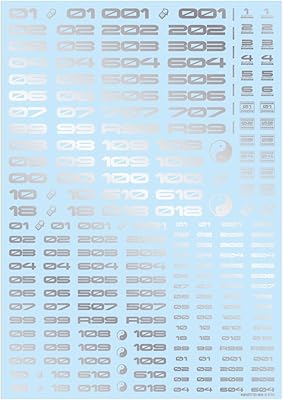 HiQ Parts TR Decal 3 Number one Silver Input Plastic Model Decals TR3-N-SIL