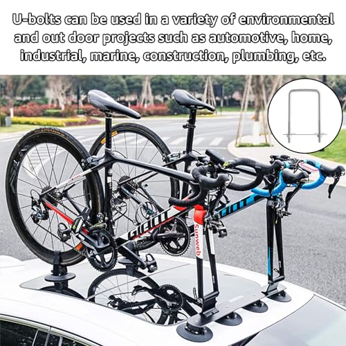 APACALI 6 Stück Bügelschraube M8, 60x120mm U-Schrauben, Edelstahl M8 U-Bolzen Mit Mutter Rahmenplatte Unterlegscheibe, Bügelbolzen für Abschleppen von Autos, Schiffen Reparatur von Pipelines