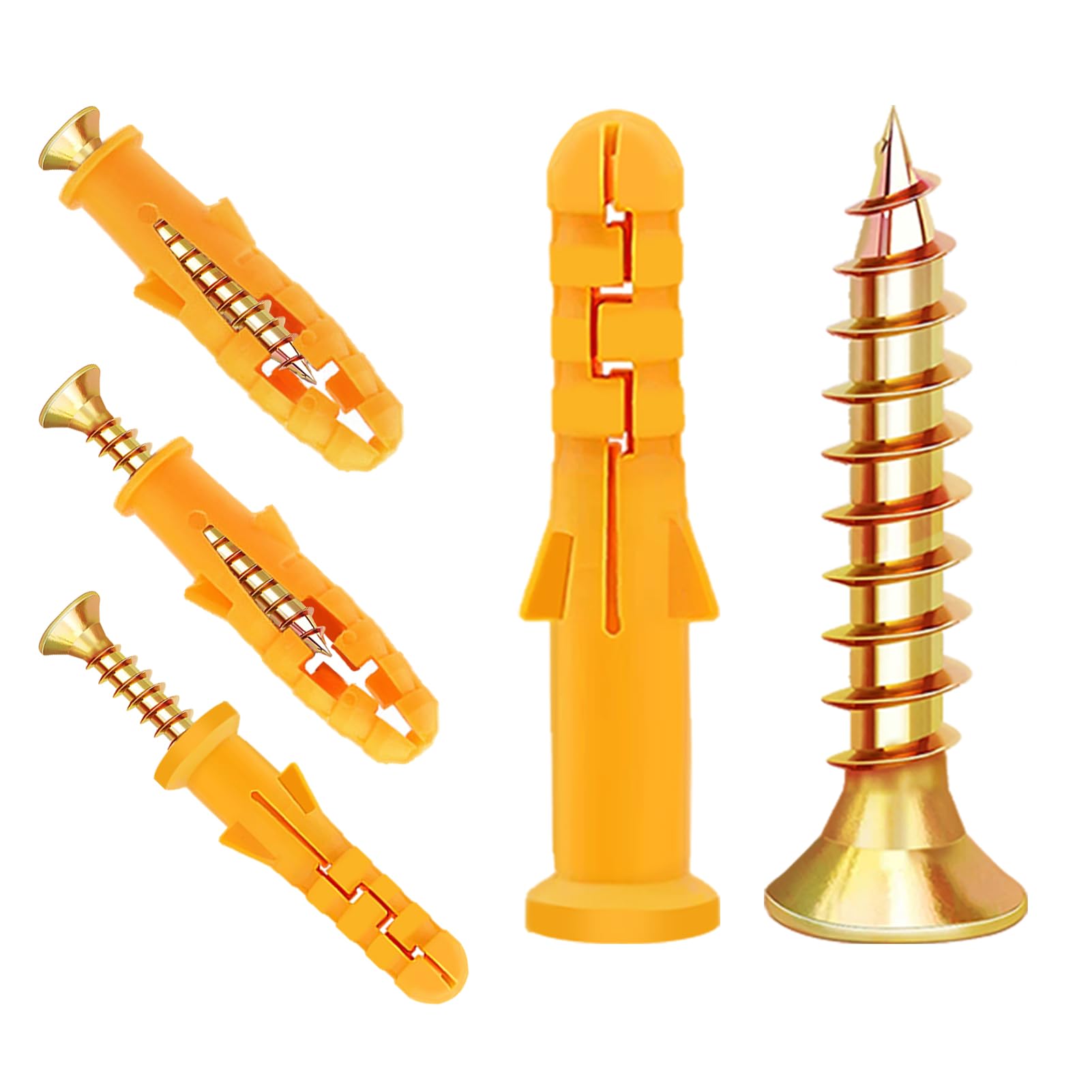 200 PCS Screws and Wall Plugs Set 100 x Masonry Self Tapping Screws M4 x 30mm and 100 x Expansion Pipe Anchor Bolts M6 x 30mm for Brick Masonry Concrete Drywall Tv Bracket Plasterboard Fixings Plaster