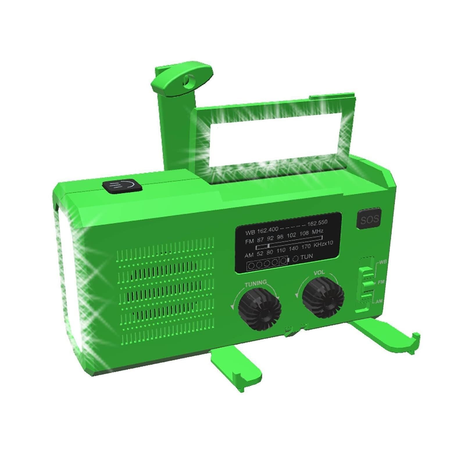 Radio awaryjne z baterią 4000 mAh, radio z korbką do przetrwania z latarką, ładowarką do telefonu komórkowego, alarmem SOS do przetrwania, oświetleniem do aktywności na świeżym powietrzu(Gre
