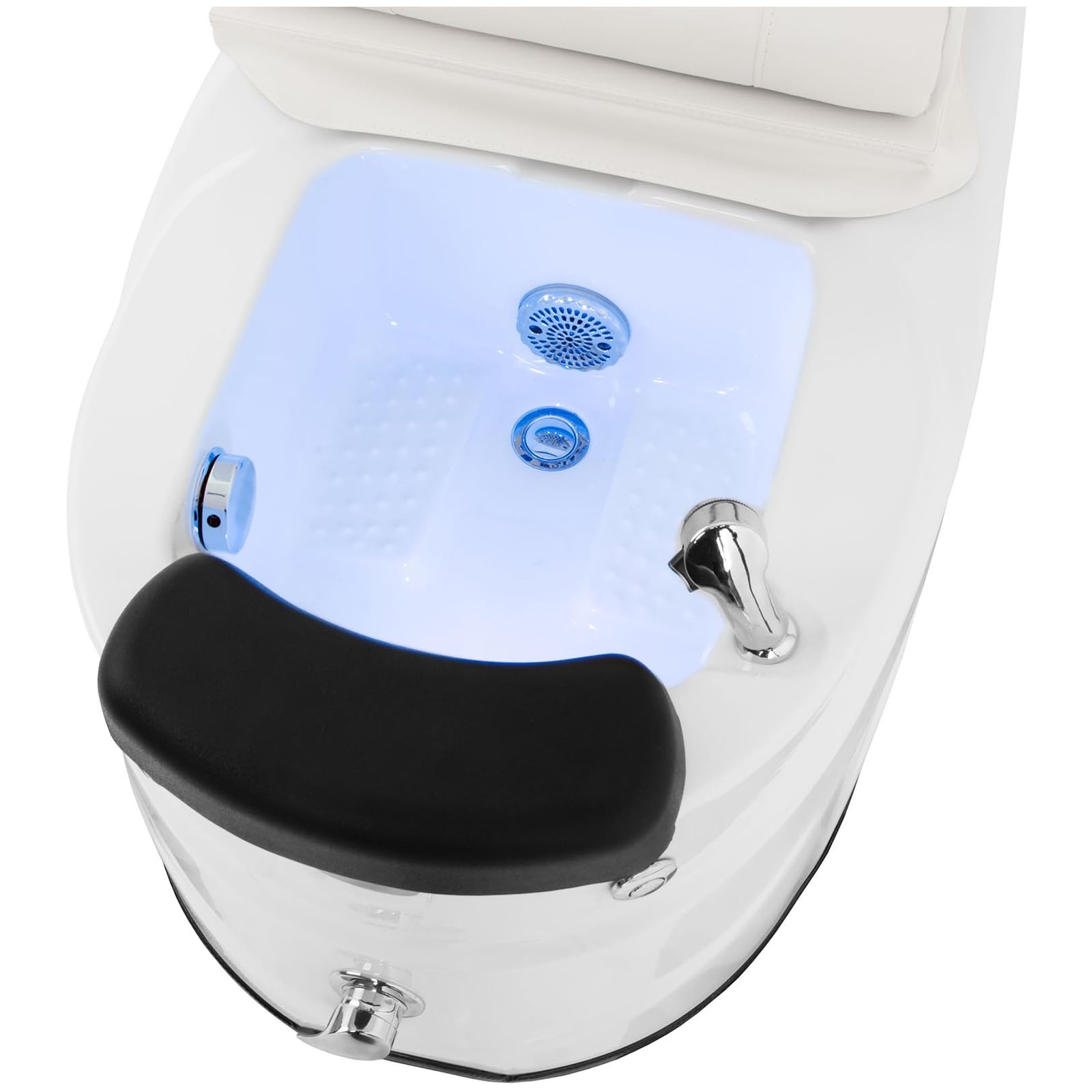 Physa Phy_PSC_01 Fußpflegestuhl elektrisch mit Fußwanne 105 W 150 kg weiß Rückenmassage Kosmetikliege elektrischer Fußpflegestuhl Pedikürestuhl Stuhl für Fußpflege
