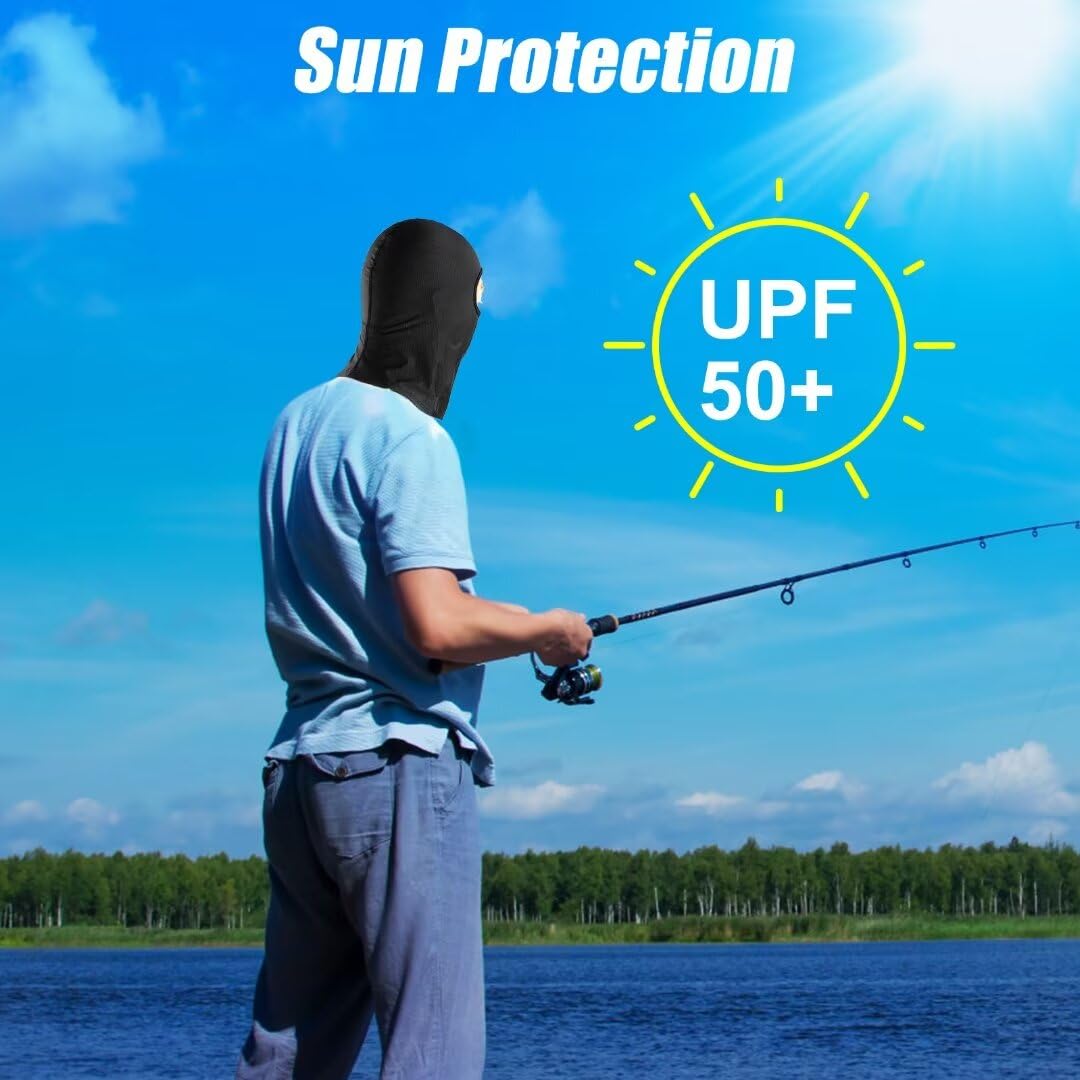 ROTTO Pasamontañas Refrescante Balaclava de Seda para Motociclismo Ciclismo Pesca para Hombre Mujer Protección Solar