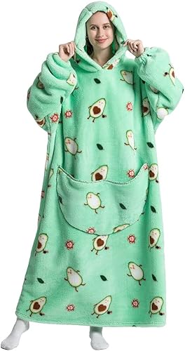 Très Chic Mailanda Manta con capucha para mujer, sudadera acogedora de gran tamaño con bolsillos gigantes para adultos y hombres disponible en Yaxa Peru