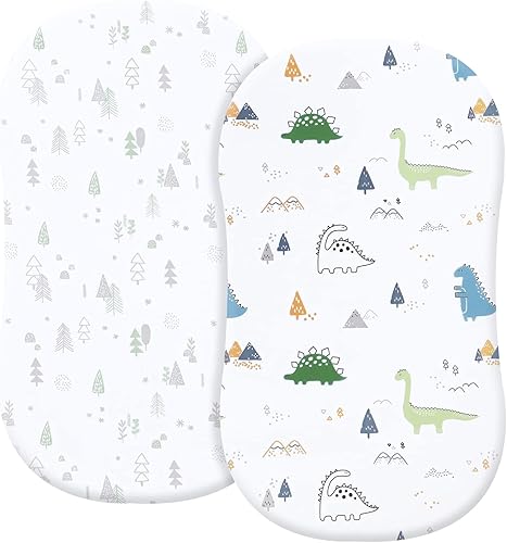 Miniatura 1 de PHF Juego de sábanas suaves para moisés, paquete de 2 sábanas sedosas y transpirables para bebés niños y niñas, ajuste universal para la mayoría de