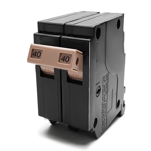 CH240 - Disyuntor de 2 polos y 40 amperios, disyuntor de caja moldeada enchufable tipo CH de 34 pulgadas, protección magnética térmica, 10 KAIC, CH240 - Disyuntor de 2 polos y 40 amperios, disyuntor de caja moldeada enchufable tipo CH de 34 pulgadas, protección magnética térmica, 10 KAIC,