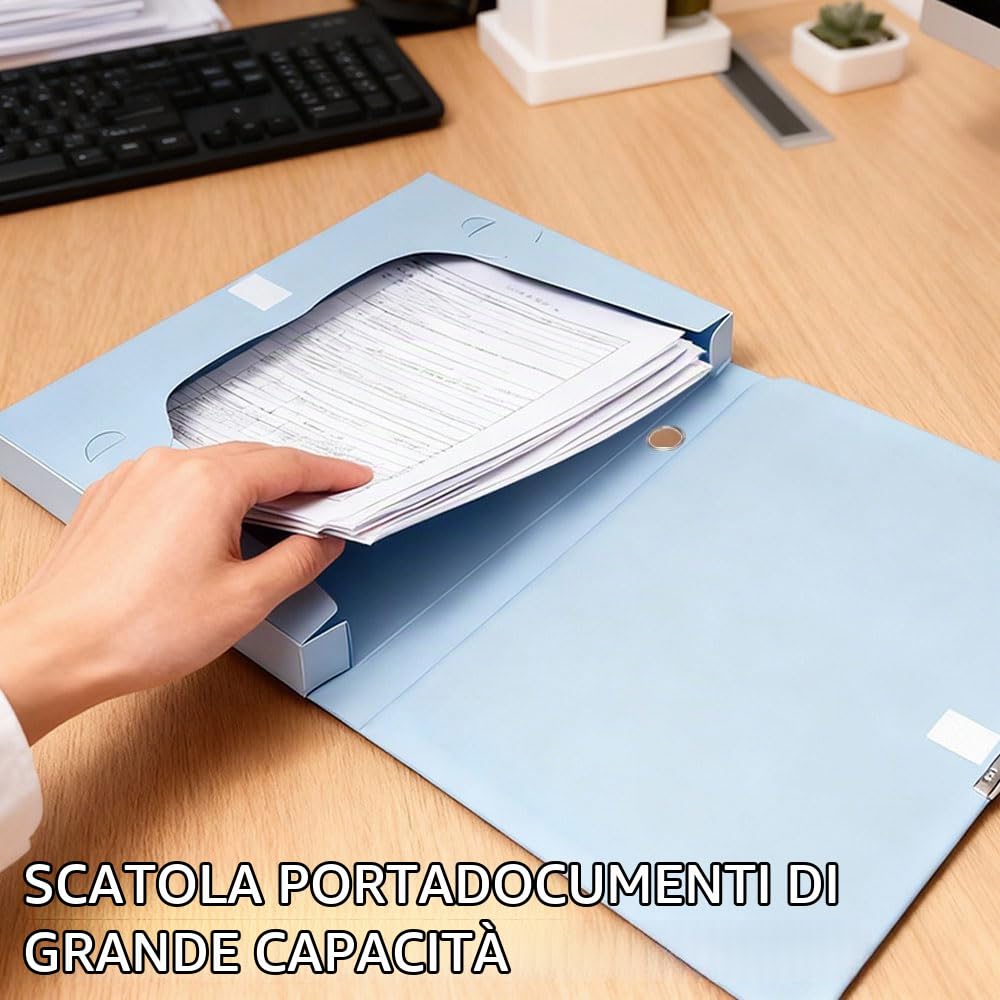 Faldoni Portadocumenti Altezza 35mm senza Anelli 5 Pezzi | Raccoglitore Documenti A4 Fascicolatore, Faldoni Portadocumenti A4 Dox senza Anelli per Ufficio, Scuole Dormitorio e Casa