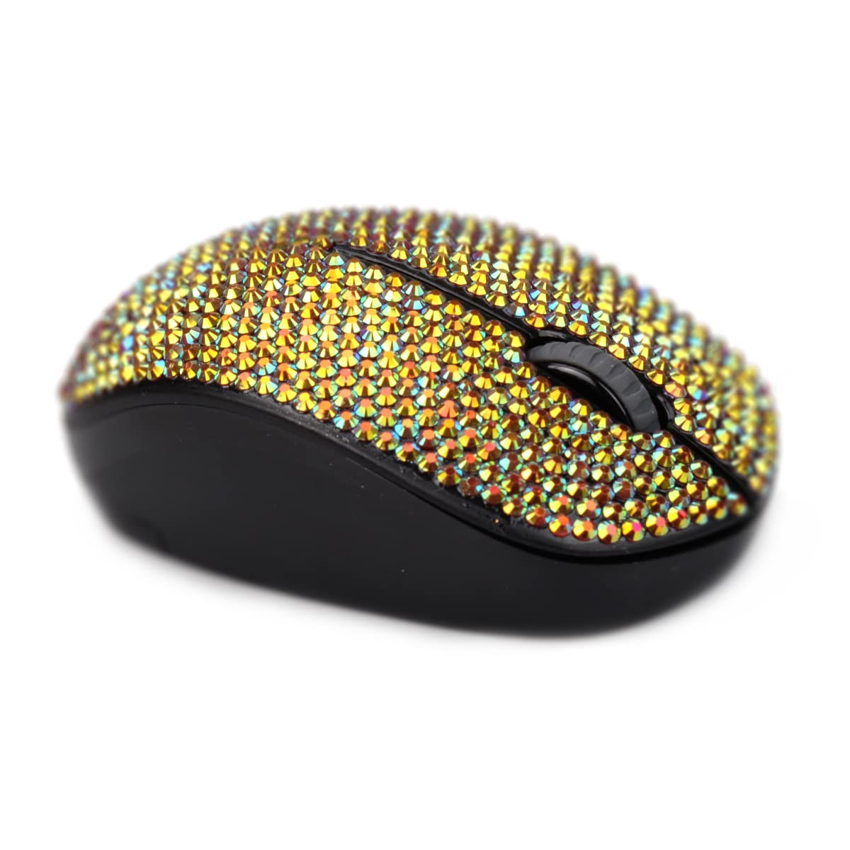 Bling Bezprzewodowa mysz, 2,4 G, bezgłośna mysz z odbiornikiem USB, przenośna mysz komputerowa do komputera, tabletu, laptopa, kolor złoty