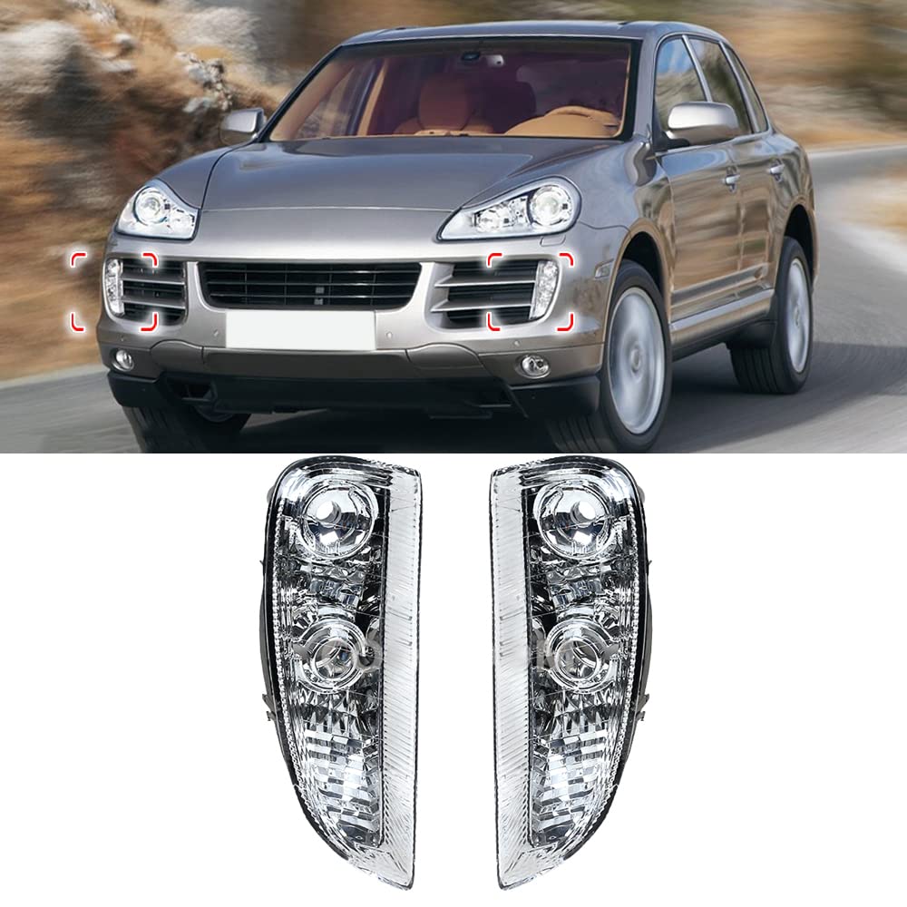 JESYMBX For Porsche Cayenne 2007-2010 Front Bumper Driving Light Running Lamp Without Bulbs Left Driver Side