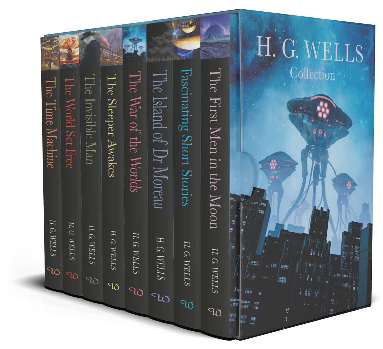 The Classic H. G. Wells Complete 8 Books Collection Box Set (War of the Worlds, Time Machine, World Set Free, First Men in the Moon, Invisible Man, Sleeper Awakes, Fascinating Short Stories & More)