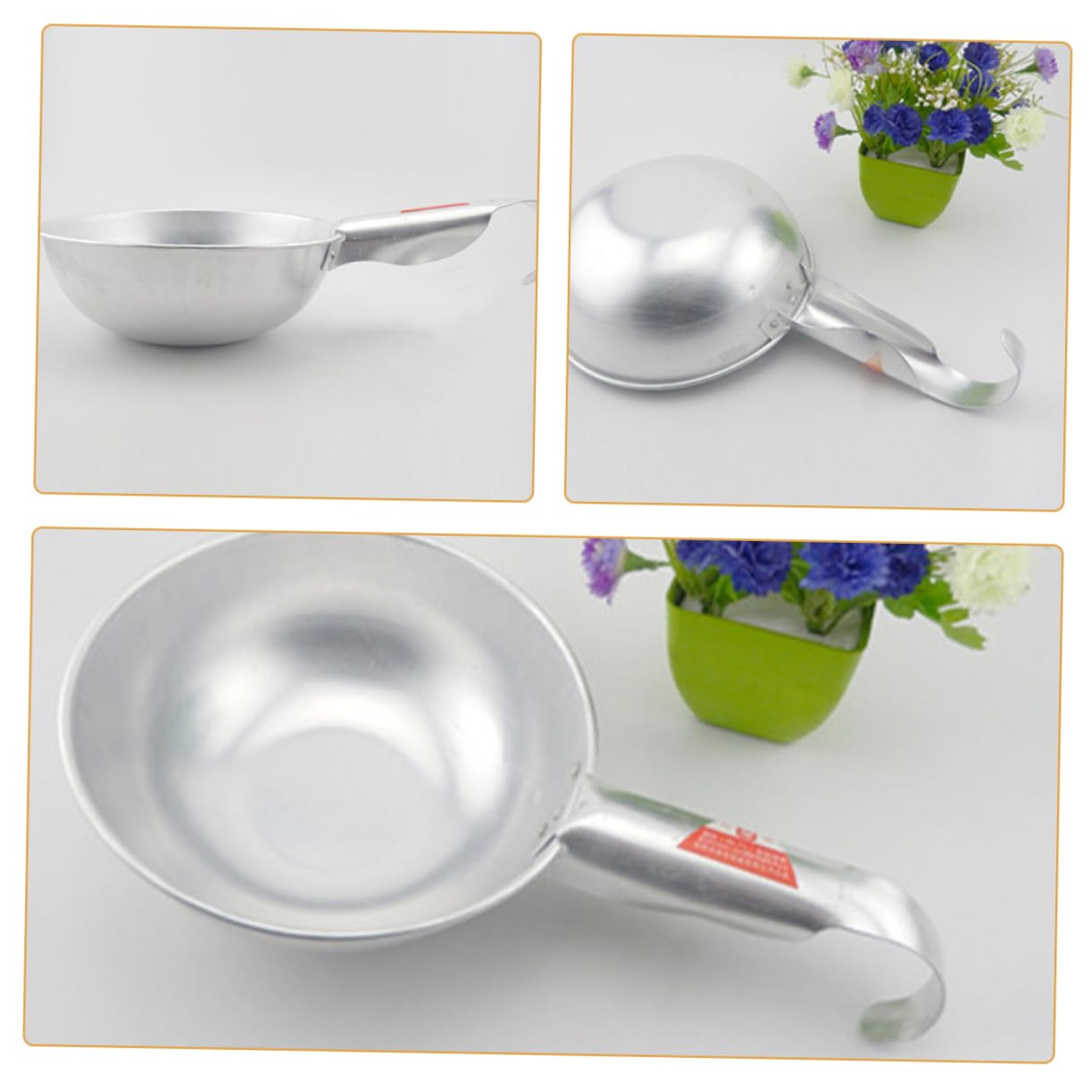 ibasenice 2 Piezas Pala de riego cucharón Agua Dispositivos de riego de Plantas regadera riego Puede al Aire Libre Flores de riego de Flores utensilio de jardín Camarilla Aluminio Plata