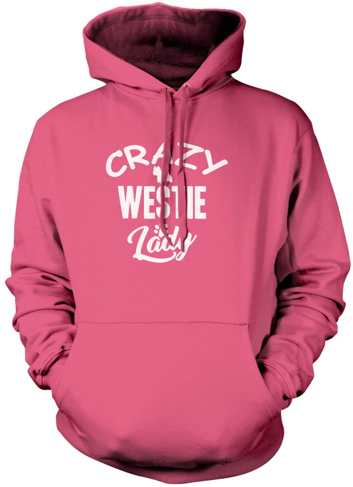 Hotscamp Boys Pink Crazy Westie Lady Unisex Hoodie - X-Large