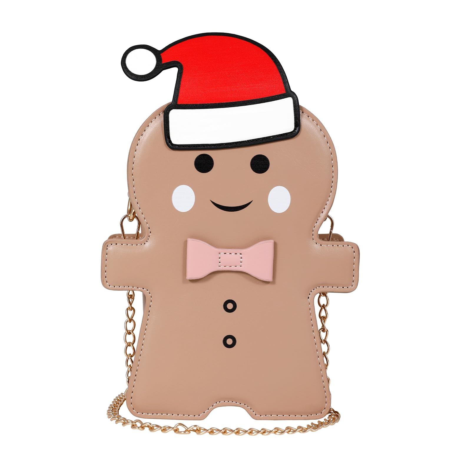 Christmas Purses for Women Gingerbread Man Cute Crossbody Bag Holiday Chain Lightweight Novelty Pocketbooks