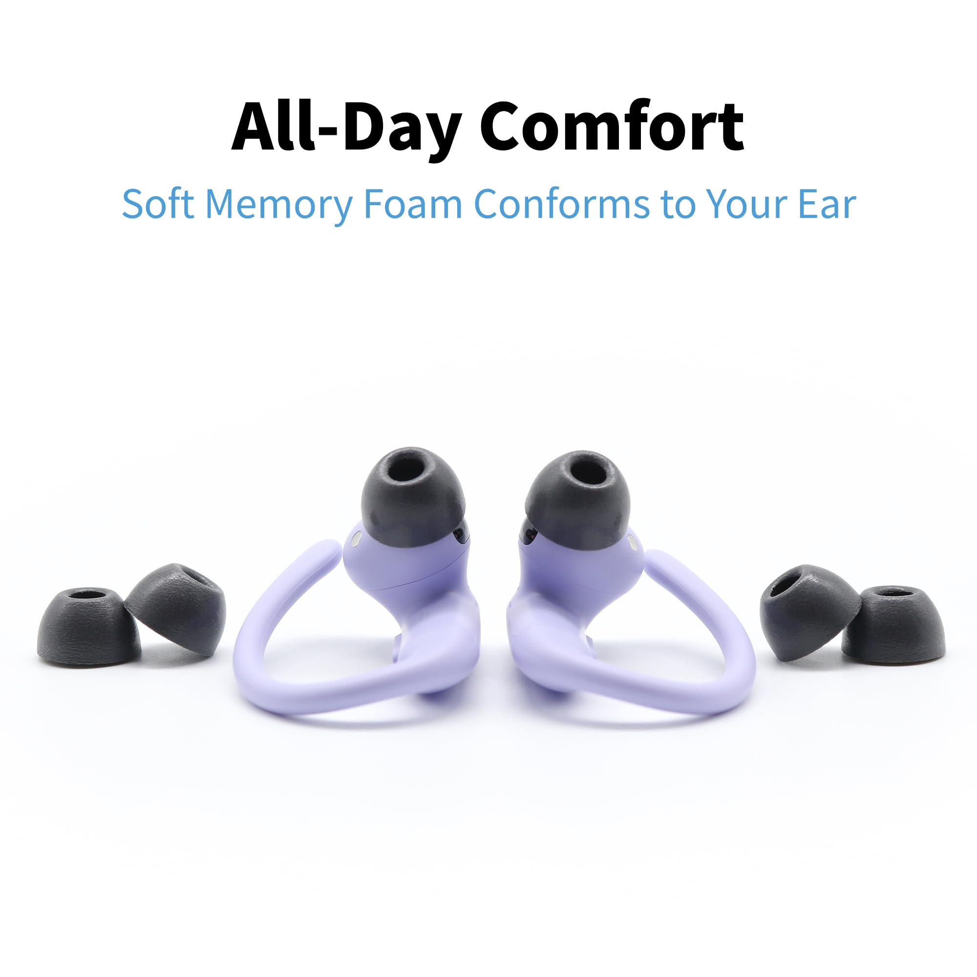 Comply TrueGrip MAX TW-400-C - Almohadillas de Espuma viscoelástica TrueGrip MAX para Powerbeats Pro 2, Technics EAH-AZ80 y más, máxima Comodidad, Ajuste Seguro, Aislamiento de Ruido Superior, Negro