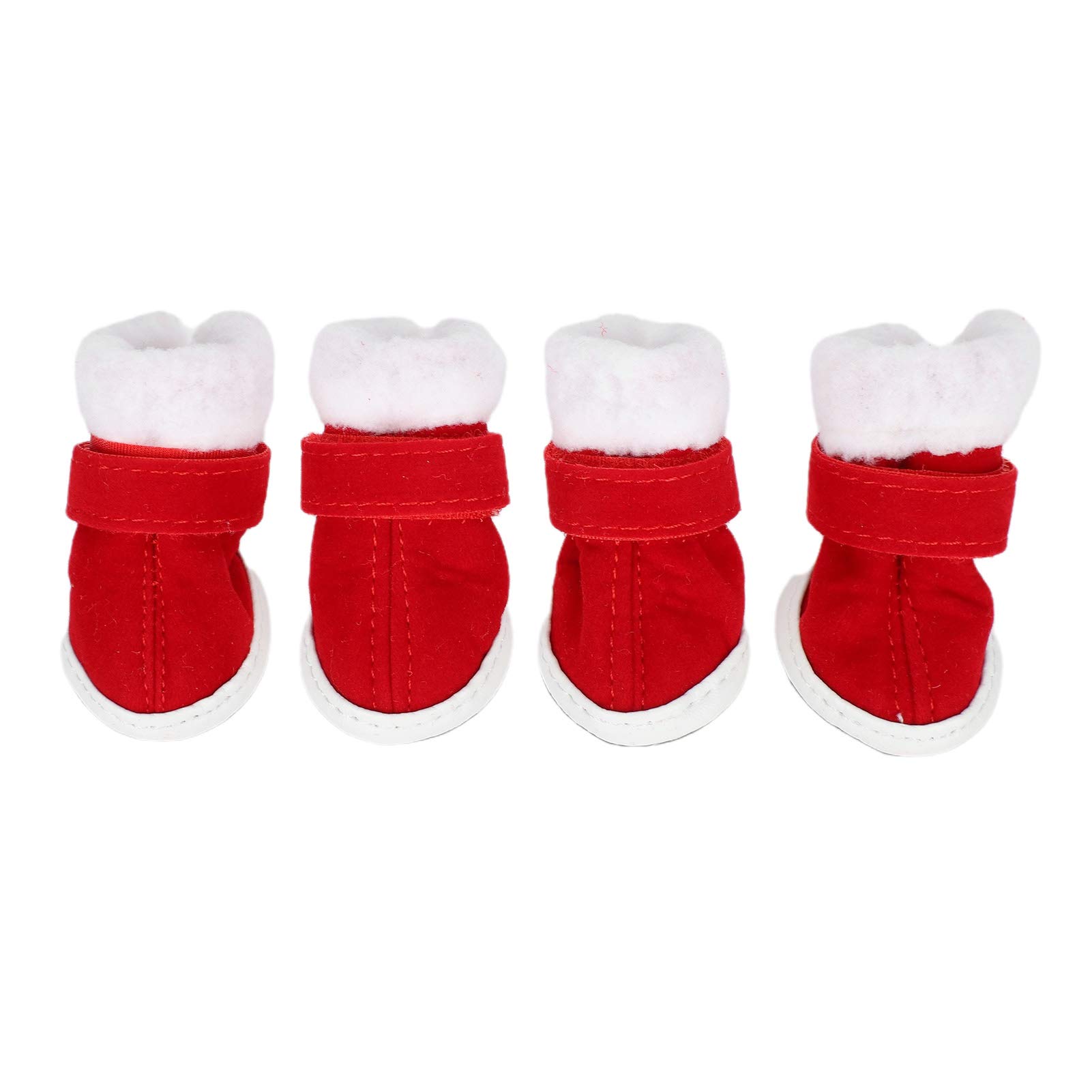 Winter Warm Dog Shoes Christmas Boots Outdoor AntiS Protector with Strap (4)