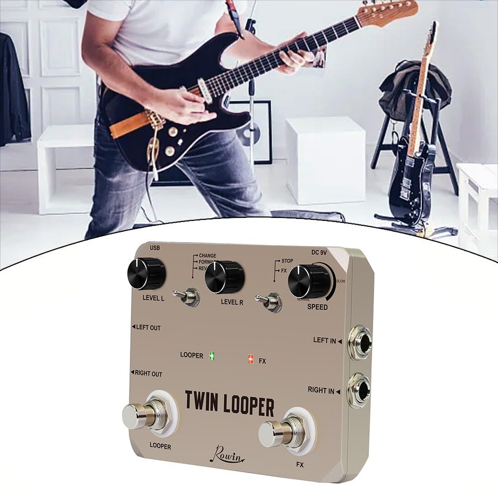 Pedale Looper per Chitarra Elettrica, Loop Station, 11 Modalità, Registrazione 10 Min, Reverse Play, True Bypass, Custodia in metallo, per musicisti