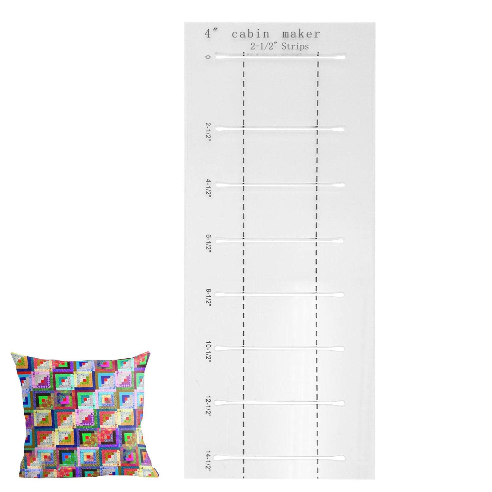 Rianpesn 41.9*16.4Cm Log Cabin Quilt Template - Clear Grid Quilt Rulers For Quilting,Quilting Rulers Ruler Sewing Pattern Ruler Template Patchwork Sewing Tool