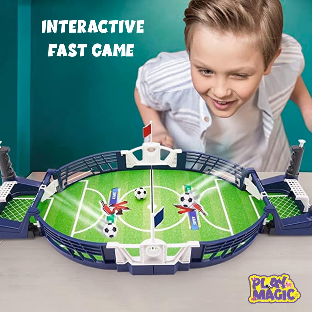 PlayMagic Mini Tabletop Football Board for Kids | Indoor 2-Player Foosball Toy | Desktop Pinball Soccer for Preschoolers & Adults | Interactive Family – 58 x 27 x 13 cm - Image 5 thumbnail