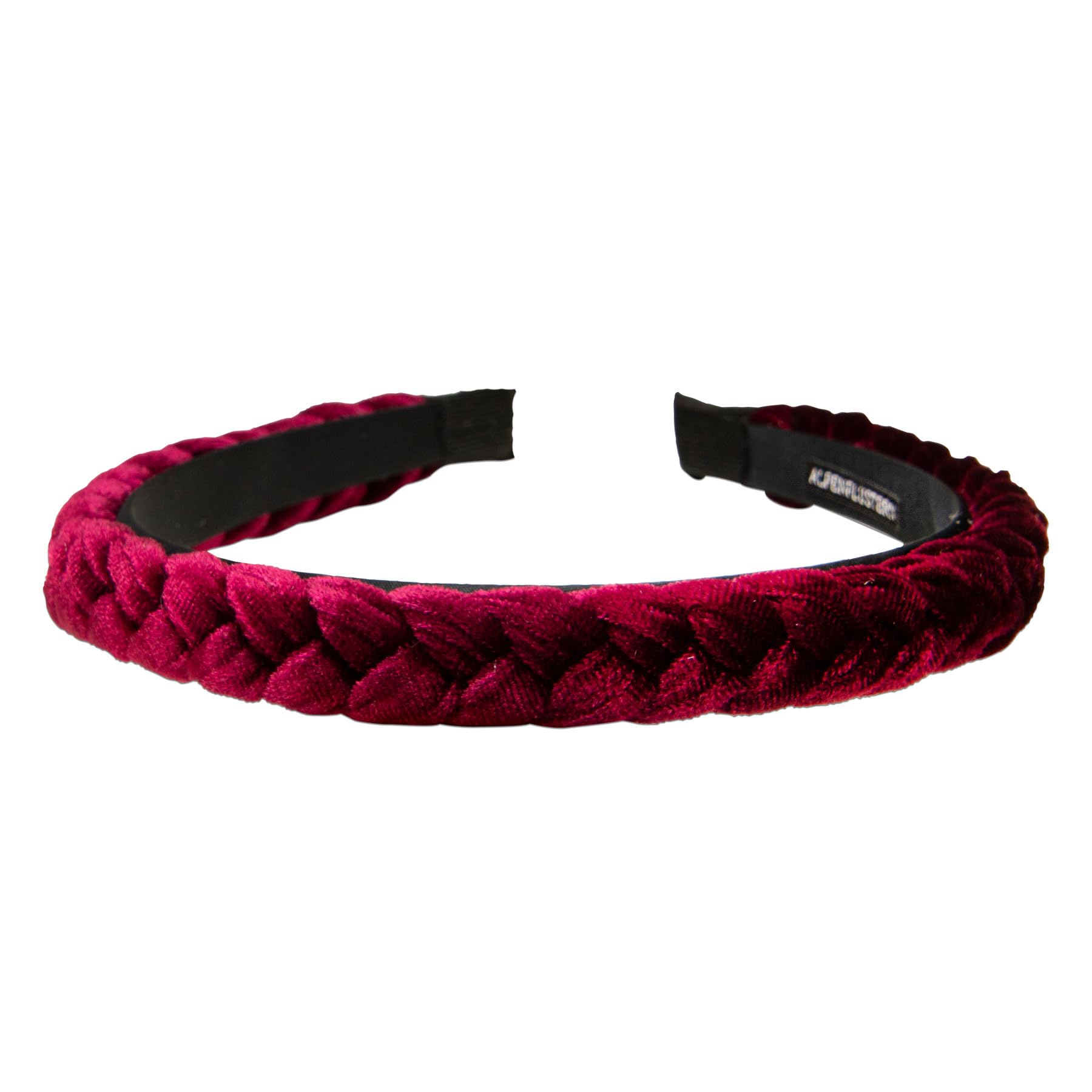 Alpenflüstern Trachten-Haarreif Samt Flechtoptik schmal - Damen Haarschmuck rutschfest, Haarband geflochten fürs Dirndl (dunkelrot-bordeaux) ADV160