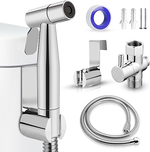 Pulverizador de bidé de inodoro de mano, rociador de chorro de presión de agua ajustable de acero inoxidable para inodoros existentes, juego de