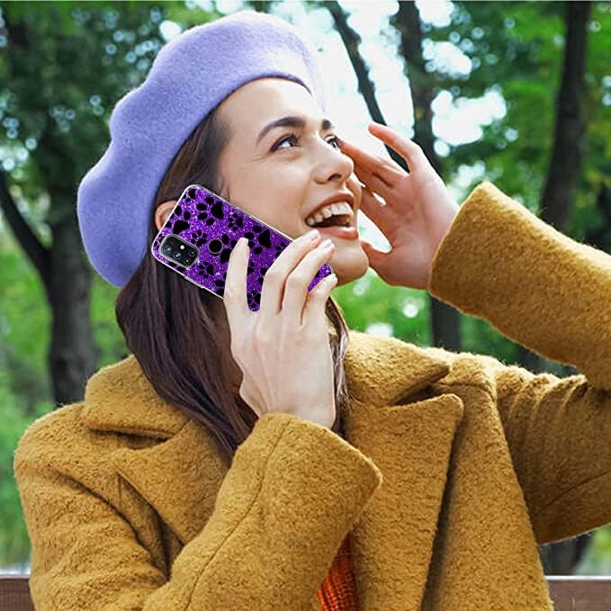 Miniatura 4 de Funda compatible con OnePlus Nord N10 5G, funda de TPU delgada y negra con protección contra caídas de patas de perro, a prueba de golpes, regalo