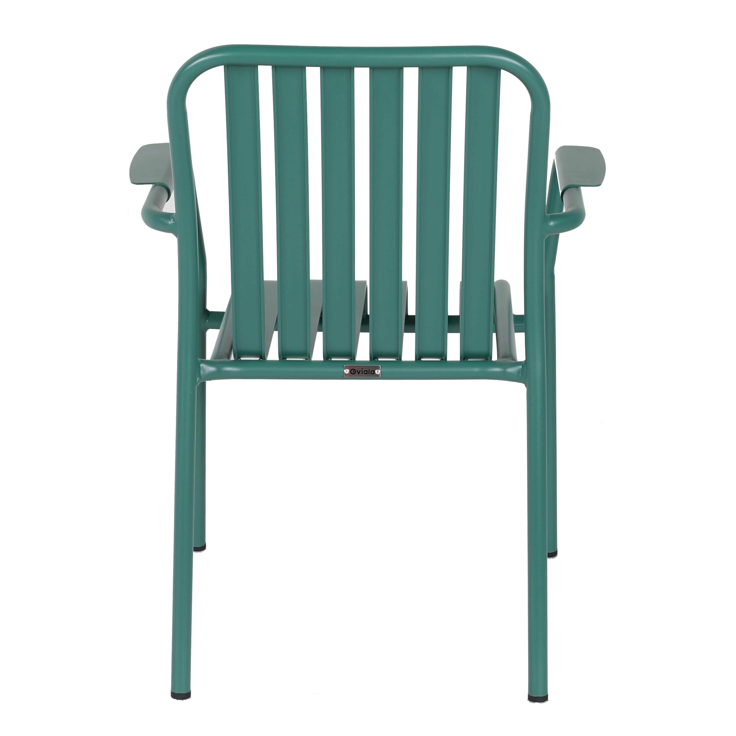 Oviala Chaise de terrasse avec accoudoirs en Aluminium Vert foncé