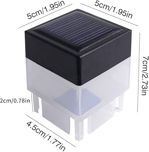 Miniatura 7 de Carkio Tapas solares LED para postes de valla, luces solares para poste de luz blanca fría, de alto brillo, luz LED de energía solar, impermeable,