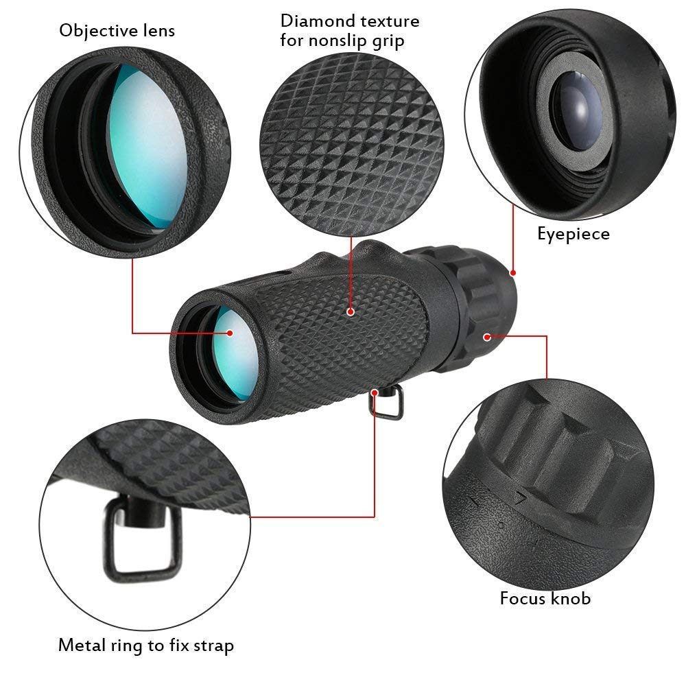 Binoculares para Adultos 10X25 Mini Monocular Compacto Potente Alcance De Bolsillo De Alta Definición Alcance Monocular para Acampar Observación De Aves