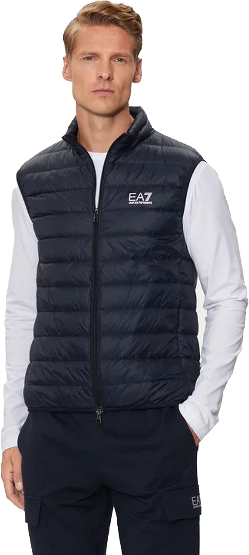Emporio Armani Ea7 Men's Blue Core Identity Packable Gilet, Waistcoats, 5XL, Jackets