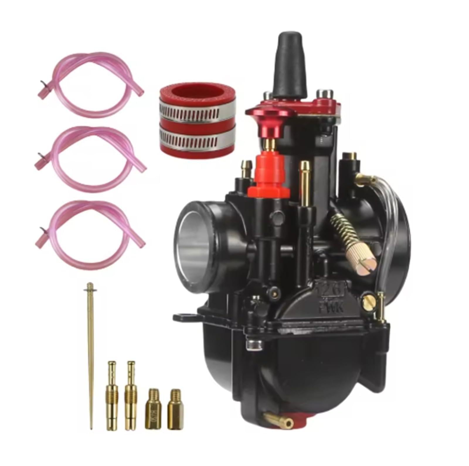 Ajuste for Mikuni PWK 24 26 28 30 32 34mm moto de cross Motocross carreras carburador de motocicleta de cortina plana modificada con Power Jet(30mm carb set)