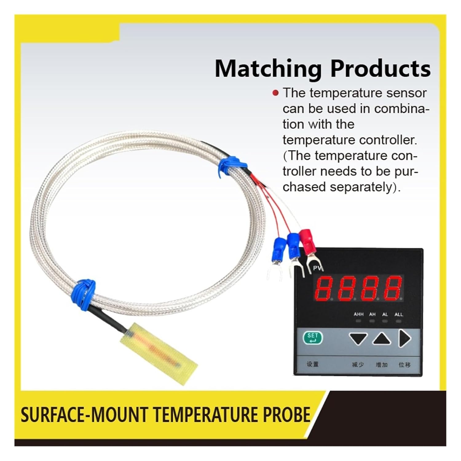 Adhesive Pt100 Patch Sensor Surface-Mount Temperature Probe Epoxy Encapsulated 4-Wire Rtd for Motor Coil and Busbar Temperature