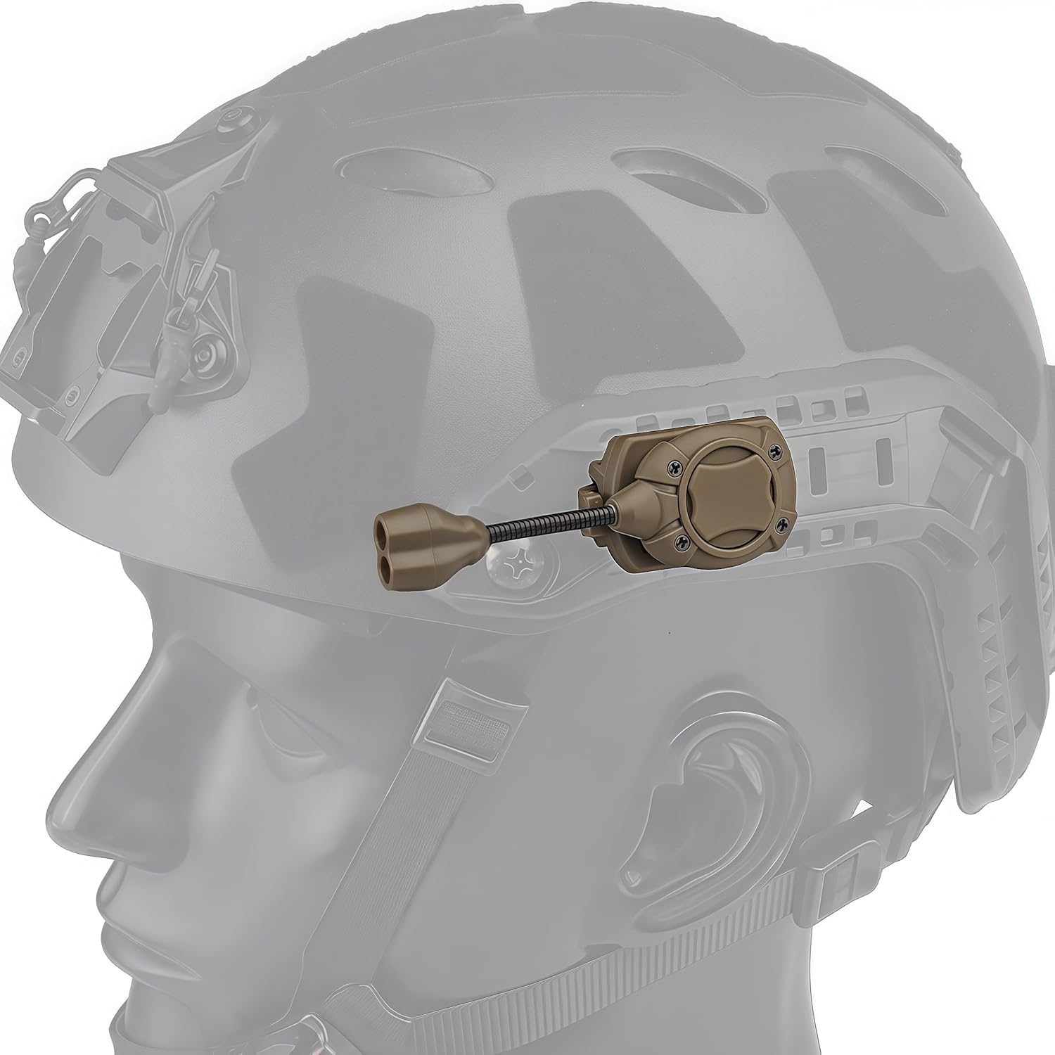ACEXIER Taktisches Helmlicht 3 Modi L.ED Taschenlampenschalter Modulares multifunktionales Beleuchtungssystem Jagdhelm (Khaki)