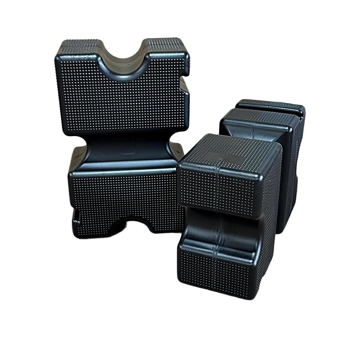 Equimed Cavaletti Toughened Plastic Jump Blocks – Large Equestrian Show Jump Training Blocks with Circular Pole Holes – 4 Colours – Sold in Pairs or Sets of 4 (Blackx2, 2)