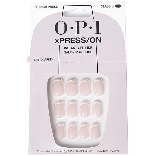 OPI xPRESSON - Uñas a presión, hasta 14 días de uso, manicura de salón tipo gel, veganas, embalaje sostenible, con pegamento para uñas, uñas
