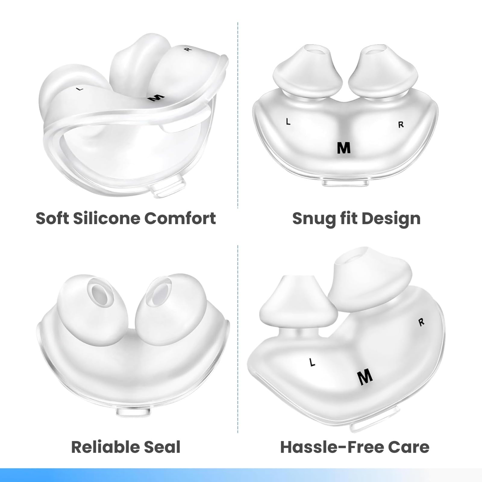 AirFit P10 - Cuscino nasale di ricambio per AirFit P10, facile da sostituire (M, confezione da 2)