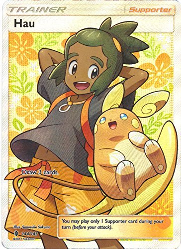 Amazon.com: Pokemon Sun & Moon Guardians Rising Ultra Rare Holo Full Art  Hau #144 : Toys & Games