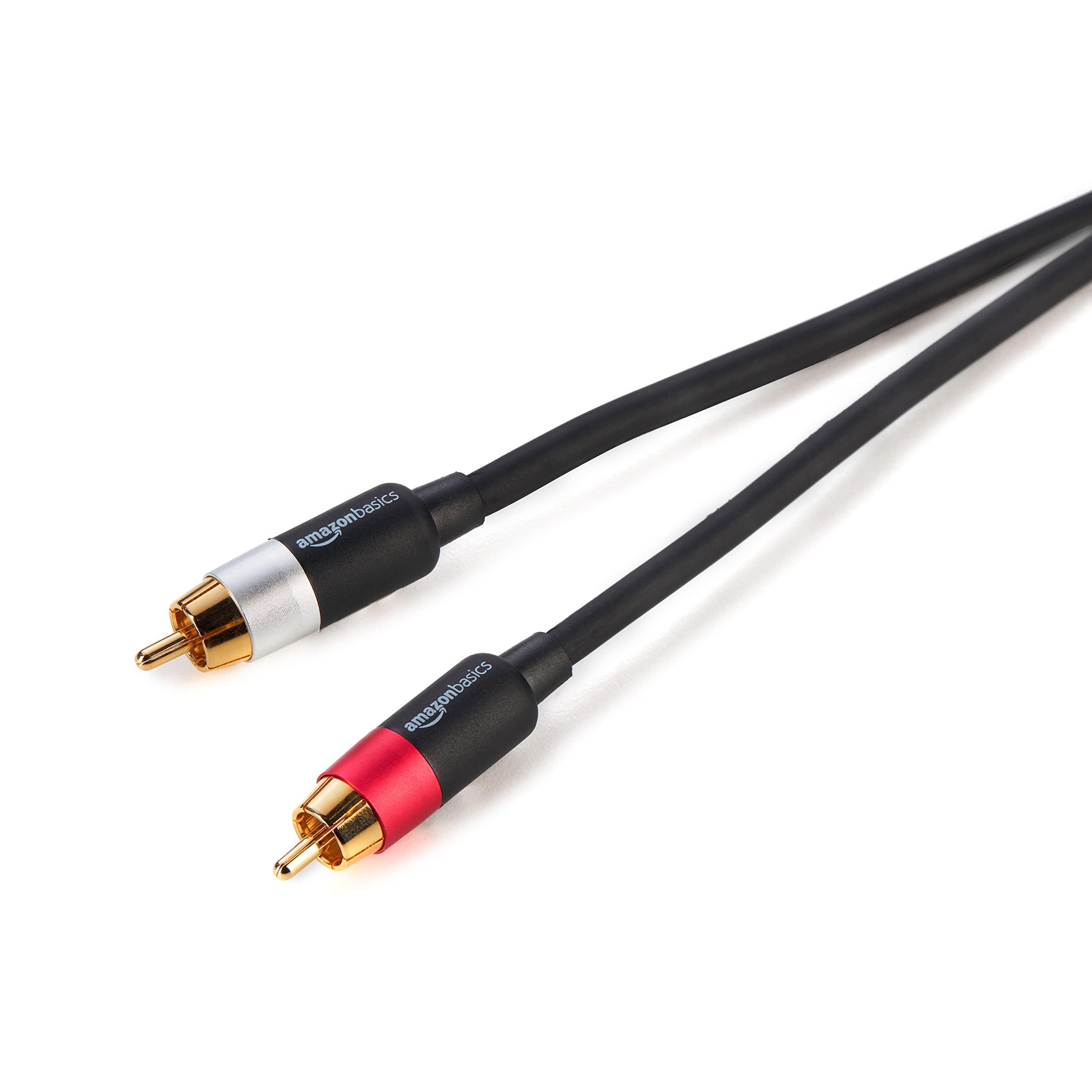 Amazon Basics Câble audio RCA 2 prises mâles vers 2 mâles, 10 m, noir