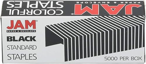 Vista 5 de JAM PAPER Grapas coloridas de tamaño estándar - Negro azabache - 5000/caja