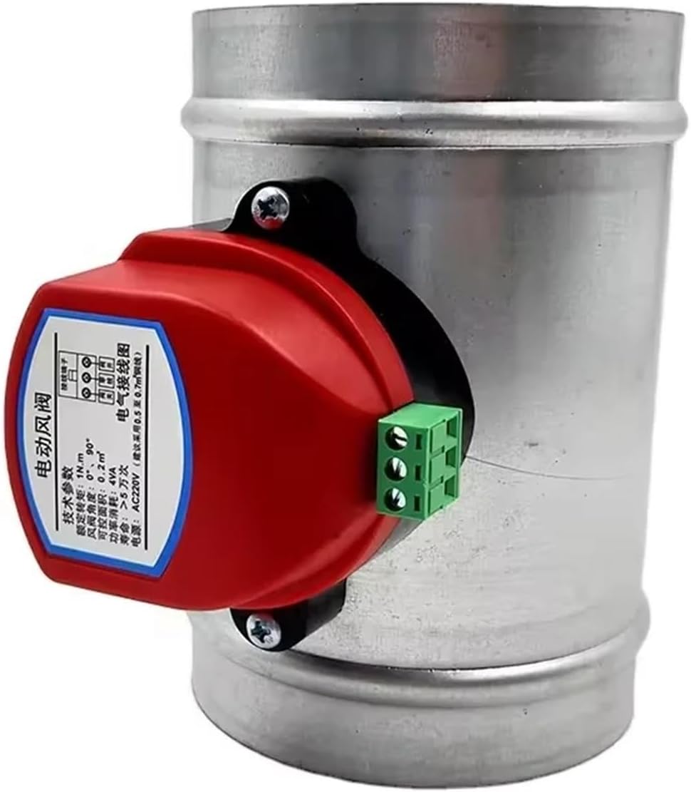 63mm Stainless Steel Air Ventilation Conditioning Motorized Round Duct Volume Control Damper Electric with Actuator(AC220V)