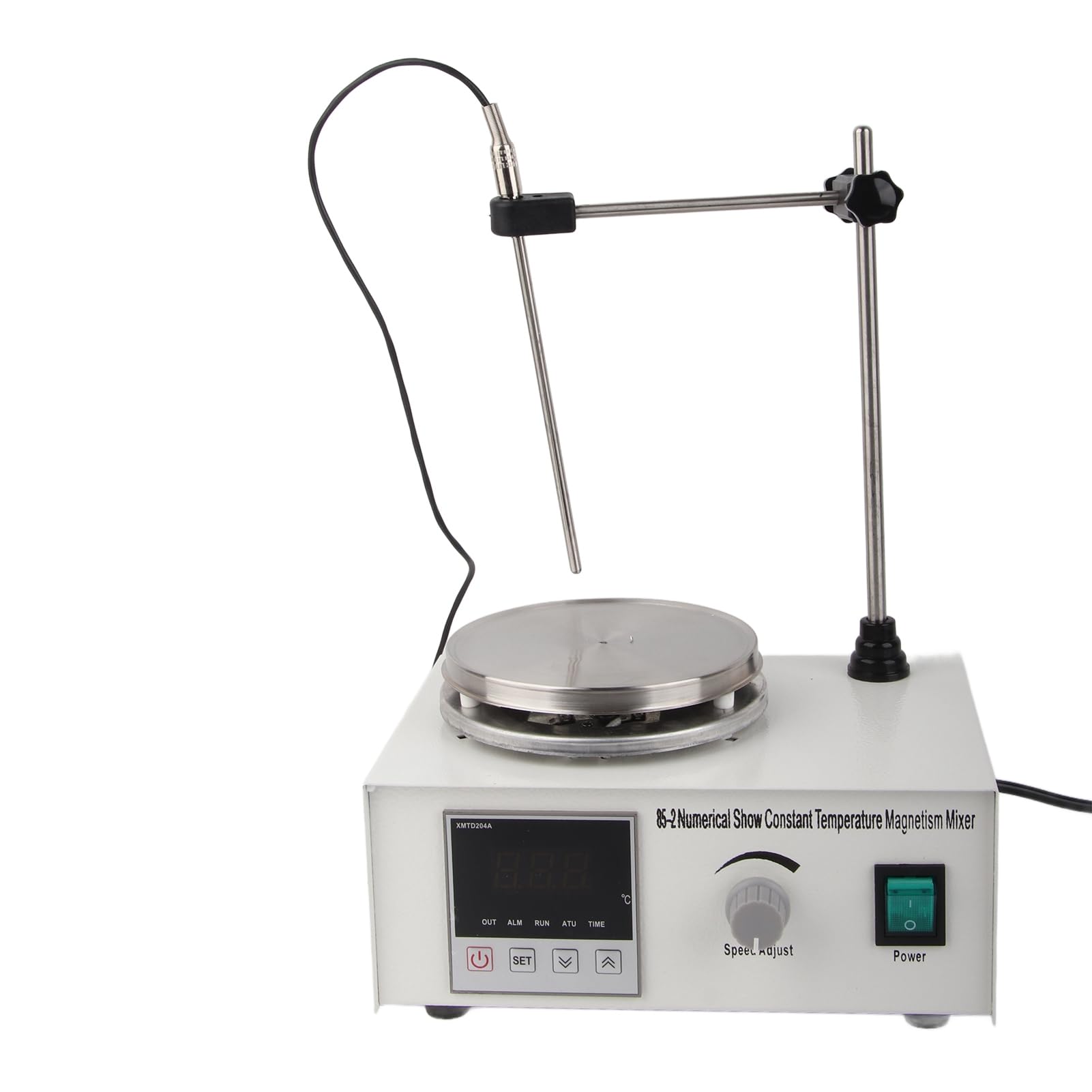 Agitador magnético Laboratorio Pantalla digital Mezclador magnético de placa caliente con calentamiento a temperatura constante 0-2400 RPM Motor DC Placa calefactora de PTFE para