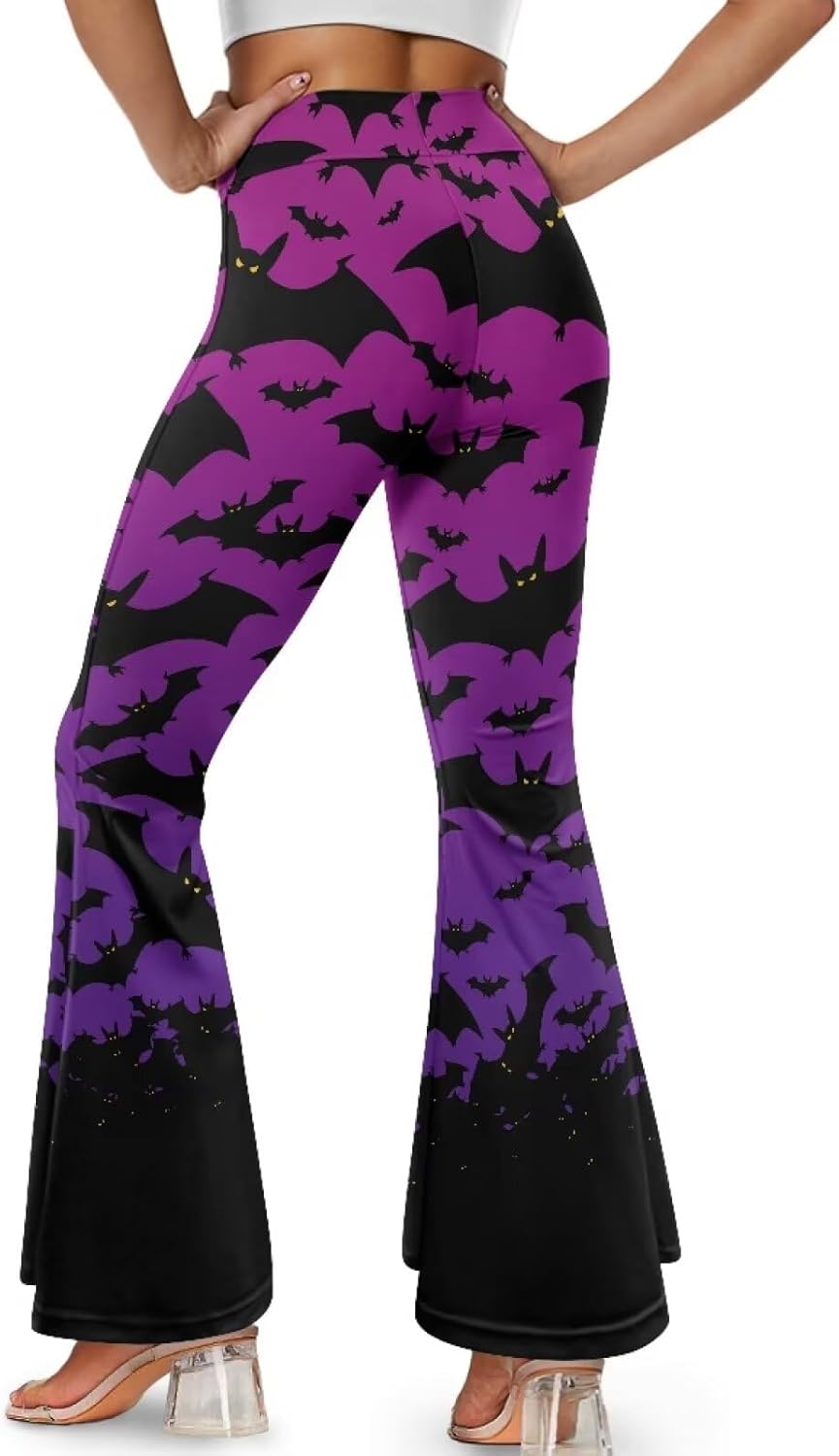 doginthehole Women's Yoga Pants with Tummy Control Slit Hem Flared Leggings High Waist Bootleg Workout Pants Size XS-2XL