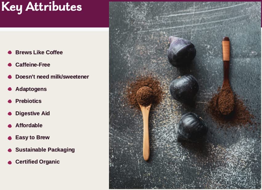 FigBrew Figgee Roasted Fig Beverage - 40 Cup Tin - Fig Coffee - Caffeine Free - 100% Organic & Gluten Free