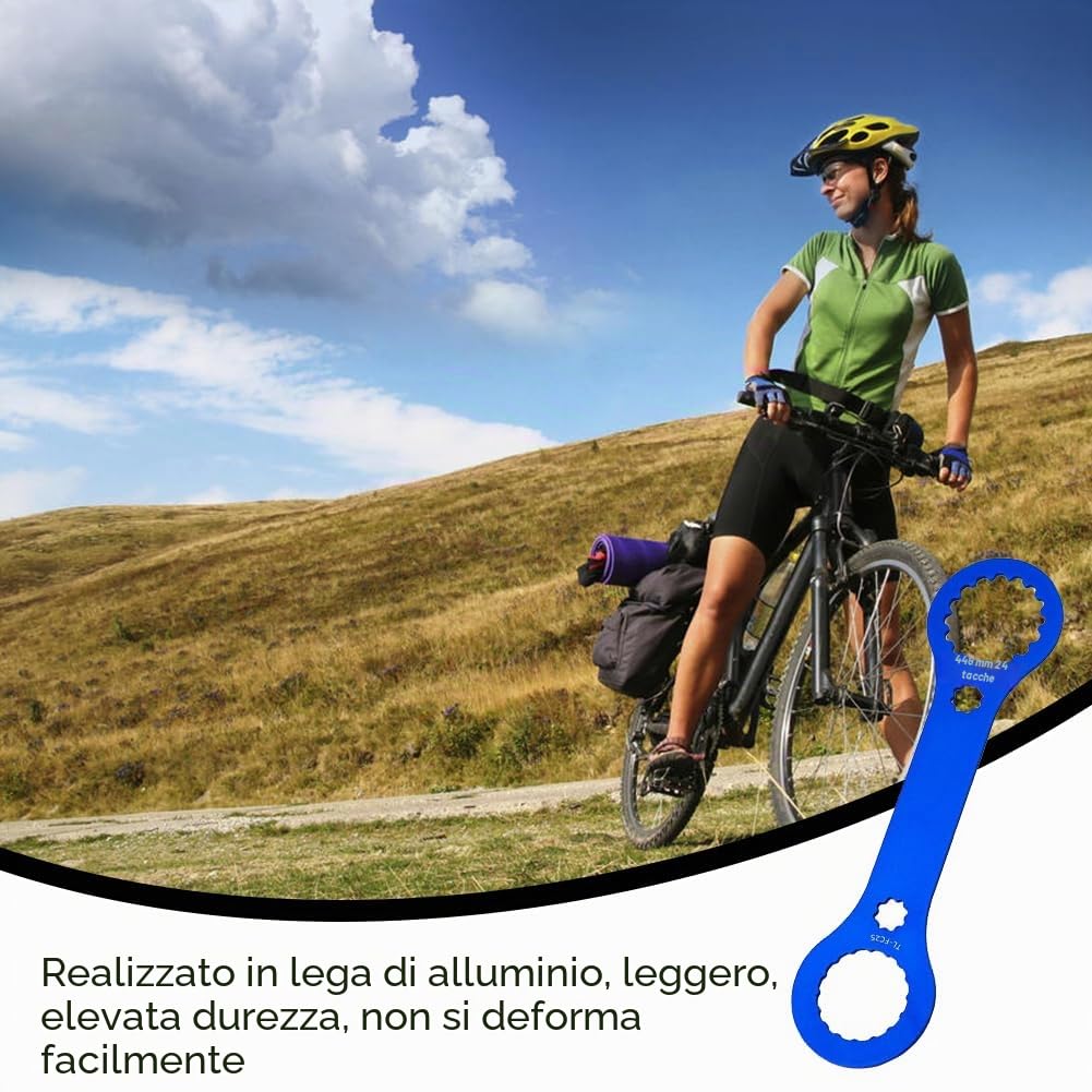 Attrezzo per Bicicletta Centerlock,Chiave per Guarnitura Mountain Bike,per Bicicletta Acciaio,Alluminio BB Chiave Strumento,per Movimento Centrale (Blu-B)