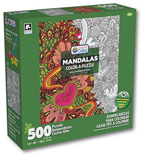 Karmin International Color a Puzzle - Mandalas Love & Peace Design Puzzle (500 Piece)