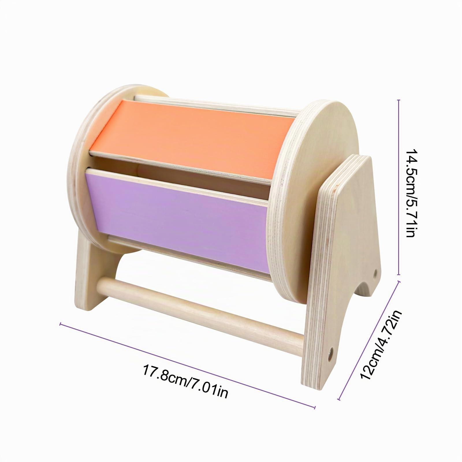 Maxentico Tambour, Enfant Jouet Rotatif pour Bébé, Montesori Bebe, Jouet Montessori 6-12 Mois, Tambour à Spin Portable pour Bébés à Utiliser à La Maison, pour Nourrissons Garçons Filles de 0 à 3