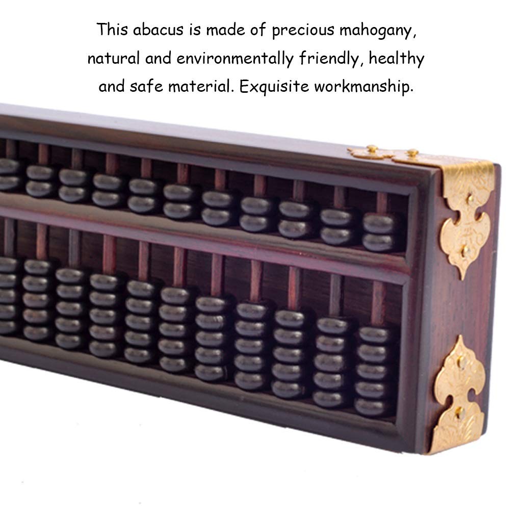Boulier Standard à Chiffres, boulier en Bois, boulier Traditionnel de Petite Taille, décoration de Bureau, Mini boulier, Artisanat en Acajou(Dark Brown)
