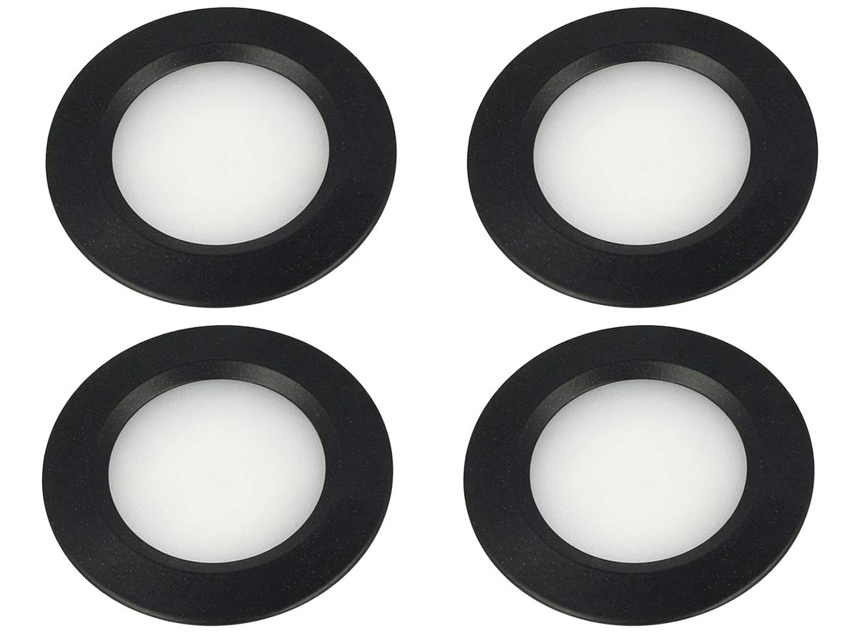 LEDLUX Lot de 4 mini spots LED encastrables ronds slim 3 W CC 12 V 24 V trou 50 mm pour éclairage de cuisine, salle de bain, camping-car