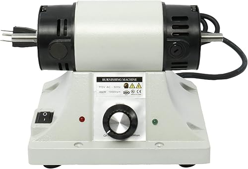 Miniatura 5 de Pulidora de cuero Lijadora 350W 0-8000RPM Máquina de pulido de cuero 110V máquina de pulir borde con 6 mangas de lijado